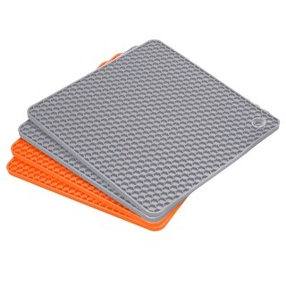 Silicone Trivet Mats Pcs Pot Holders For Hot Pan Pot Counter Mats Orange Light Grey Bed